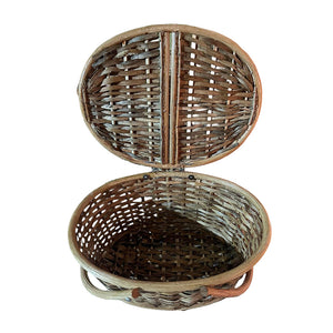 Traditional Oval Church Offering Basket made of Sustainable Rattan and Bamboo Organiser - image