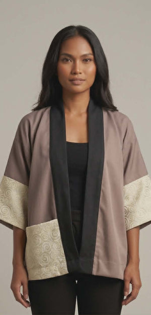 Inabel Kimono in Black/Brown - image