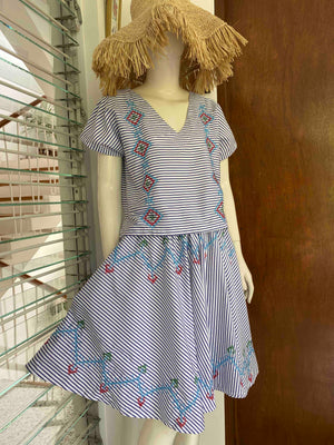 Jessie Gartered Embroidered Skirt - image