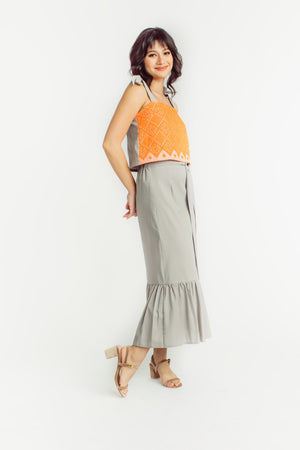 Annita Set in Grey with Orange Inabel - image