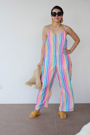 Hunter Playsuit in Colored Stripes