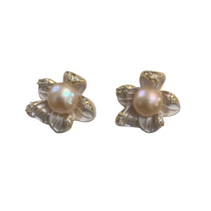 5 Floral Freshwater Pearl Earring - image