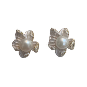 5 Floral Freshwater Pearl Earrings - image