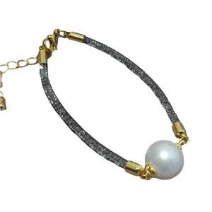 Black Mesh pearl bracelet - image
