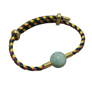 Blue red yellow Jade leather bracelet - image