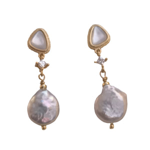 Coin pearl earrings 1 - image