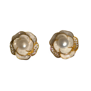 Enamel Flower Earrings - image