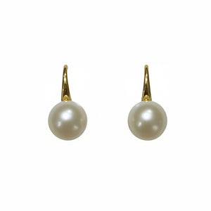 FRESHWATER PEARL EARRINGS SPOON NEW A0123 - image
