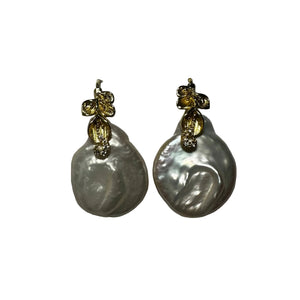 FWP Pearl Earrings Coin 037 - image