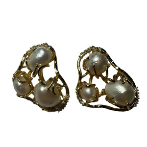 FWP Pearl Earrings Tri 035 - image