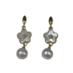 Flower Edit  Freshwater Pearl earrings - image