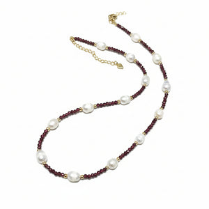 Garnet and Pearls Necklace 1 - image