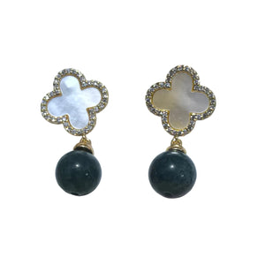 Jade earrings clover 1002 - image