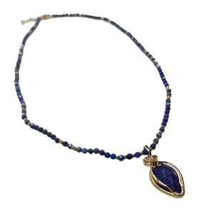 Lapis la suli  Drop necklace - image