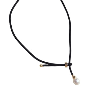 Necklace Silk PEARL Black - image