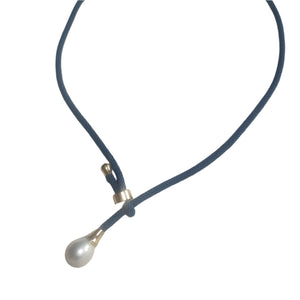 Necklace Silk PEARL Blue - image