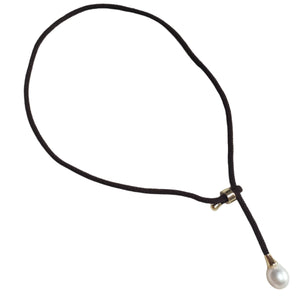 Necklace Silk PEARL Dark brown - image