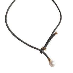 Necklace Silk PEARL Olive - image