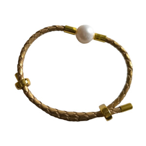PEARL IN LEATHER BRACEELET 1 - image