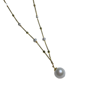 Pearl Drop Chain Necklace - image