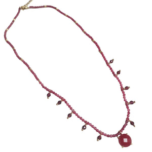Rubillite Gemstone Necklace-round - image