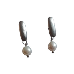 Saltwater Pearl white stick Earrings - image