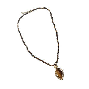 Tigers eye Drop Necklace - image