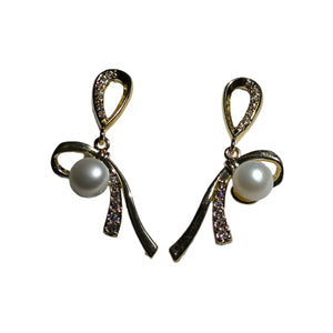 White Frehwater Pearl Dangling Earring18 - image