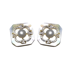 White Frehwater Pearl Dangling Earrings20 - image