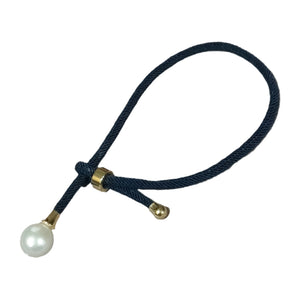 Y bracelet  midnight blue silk pearl - image