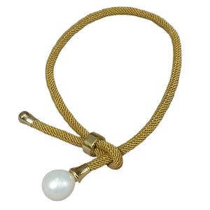 Y bracelet mustard silk pearl - image