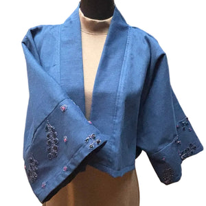 Cropped Kimono in Denim Petal - image