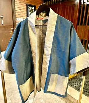 Straight Cut Kimono in 2-Tone Denim - image