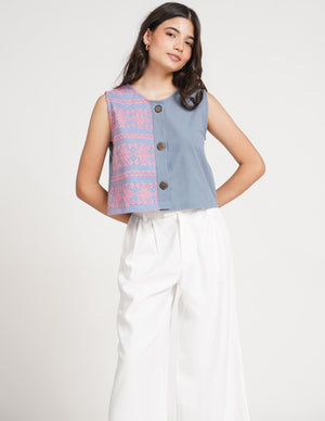 Franceska Top in Denim - image