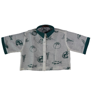 Cropped Teal Sinigang Barong - image