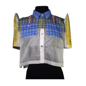 Hand-Painted Rose Filipiniana Crop Barong - image
