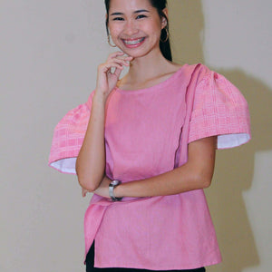 Kantarines puff blouse in pink - image