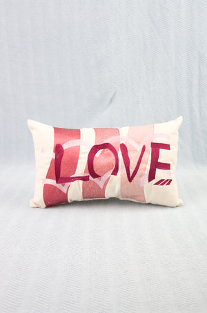 Abstract Love on Natural Canvas Mini Pillow - image