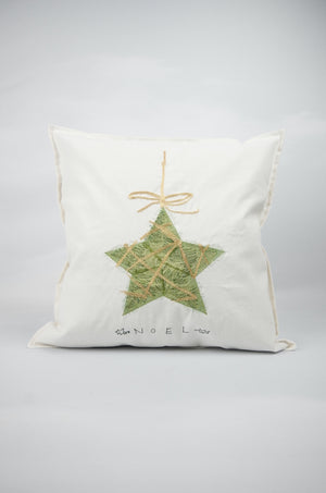 Christmas Star on 18in (45cm) Light Canvas Cushion Cover - image