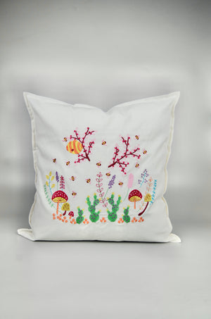 Garden on 18inch (45cm) Light Canvas Cushion Cover - image