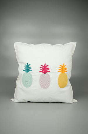 Summer Pineapples on 18in (45cm) Light Canvas Cushion Cover - image