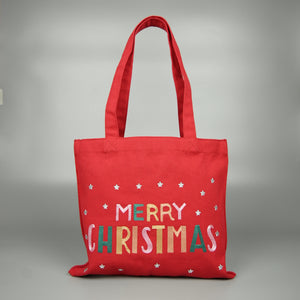Merry Christmas on Red Canvas Mini Tote - image