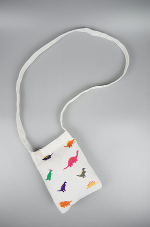 Dinosaurs on Natural Canvas Mini Sling Bag - image