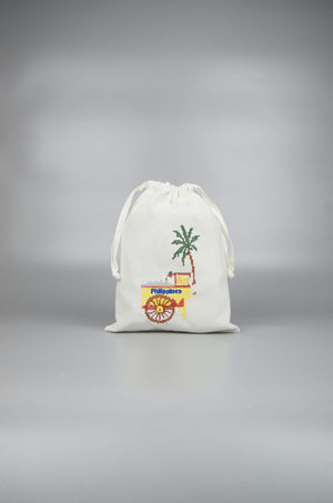 Sorbetero on Light Canvas Medium Drawstring Pouch - image