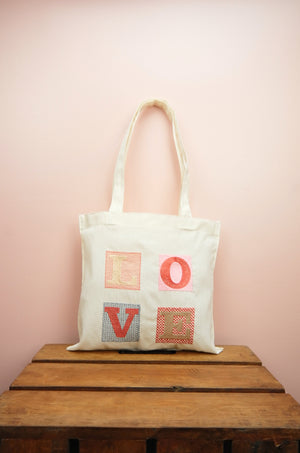 LOVE on Light Canvas Mini Tote - image