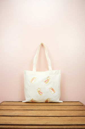 Unicorns and Shooting Stars on Light Canvas Mini Tote - image