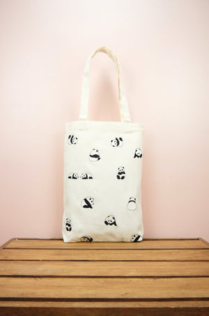 Pandas on Natural Canvas Medium Tote - image