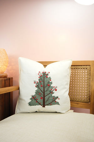 Christmas Tree on 18in (45cm) Light Canvas Cushion Cover - image