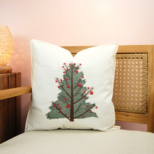 Christmas Tree on 18in (45cm) Light Canvas Cushion Cover - image