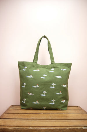 Beach on Moss Canvas Shopping Tote - image